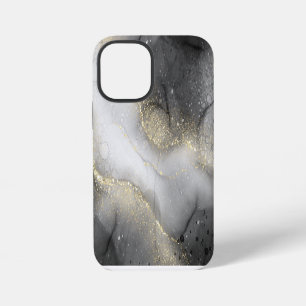 Abstrakt Schwarz und Gold Marmor iPhone 12 Mini Hülle