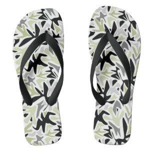 Abstrakt, schwarz und grün, Jugend, modern, kreati Flip Flops