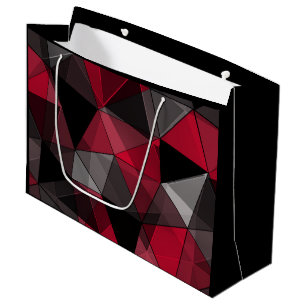 Abstrakt, schwarz und rot, Dreieck, geometrisch, b Große Geschenktüte