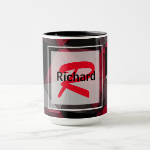 Abstrakt, schwarz und rot, Dreieck, geometrisch, s Tasse