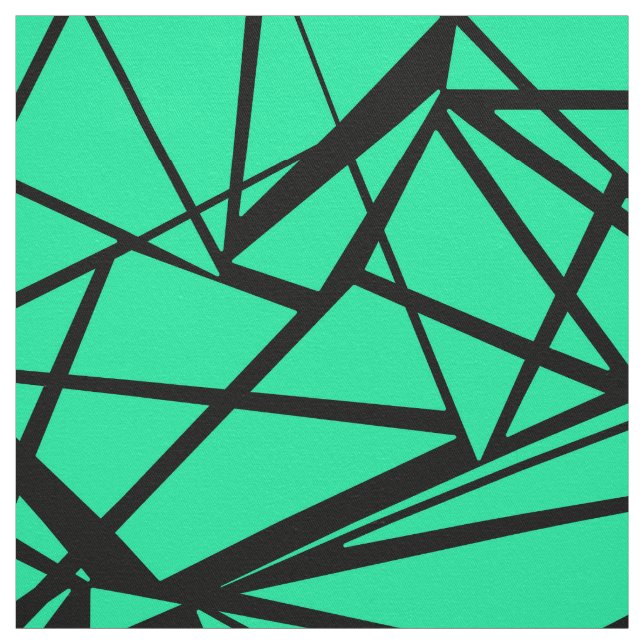 Abstrakt Schwarz und Türkis Stoff (Muster)