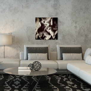 Abstrakt Schwarz-Weiß-Blüten Poster