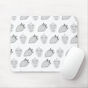 Abstrakt Schwarz-Weiß-Erdbeere Mousepad