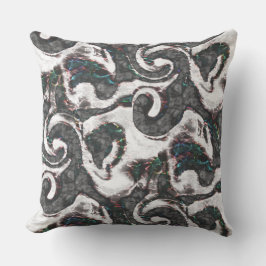 Abstrakt Schwarz/Weiß mit farbigen Details oder ve Kissen