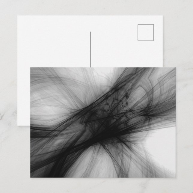 Abstrakt Schwarzer Rauch - B&W Postkarte (Vorne/Hinten)