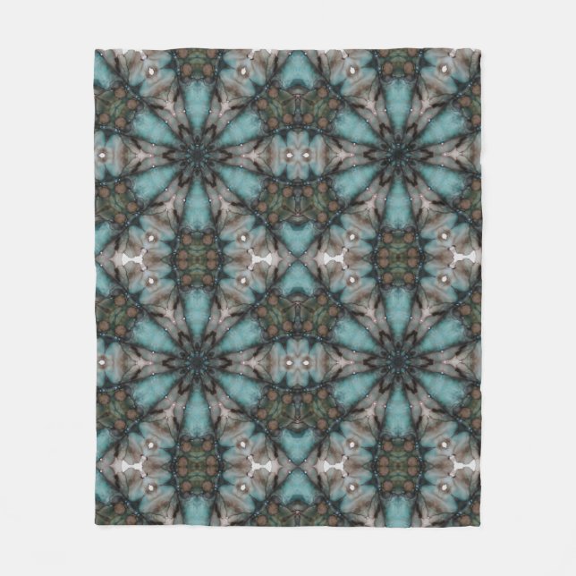 Abstrakt Sci-fi Turquoise Star Windmill Fleecedecke (Vorderseite)
