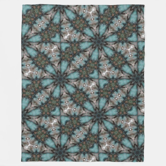 Abstrakt Sci-fi Turquoise Star Windmill Fleecedecke (Vorderseite)