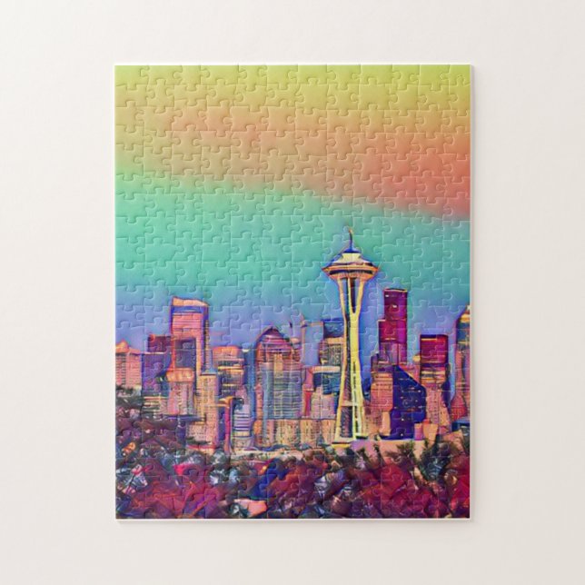 Abstrakt Seattle Skyline (Vertikal)