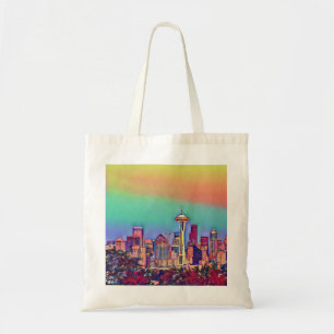 Abstrakt Seattle Skyline Tragetasche