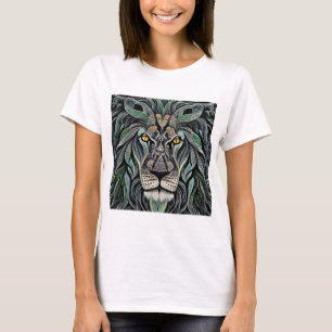 Abstrakt Shabby Chic King Lion T-Shirt