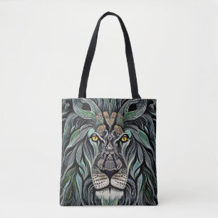 Abstrakt Shabby Chic King Lion Tasche