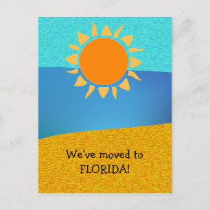 Abstrakt sind wir nach Florida umgezogen Ankündigungspostkarte
