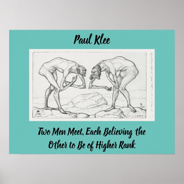 Abstrakt Sketch Paul Klee Two Men Meet Poster (Vorne)