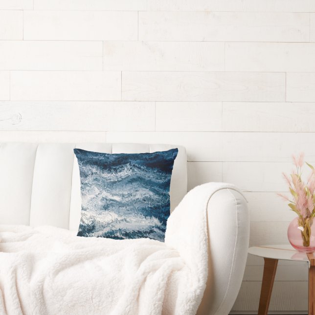 Abstrakt Sky Blue Kissen (Liege)