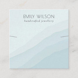 Abstrakt Sky Blue Waves Necklace Band Template Quadratische Visitenkarte