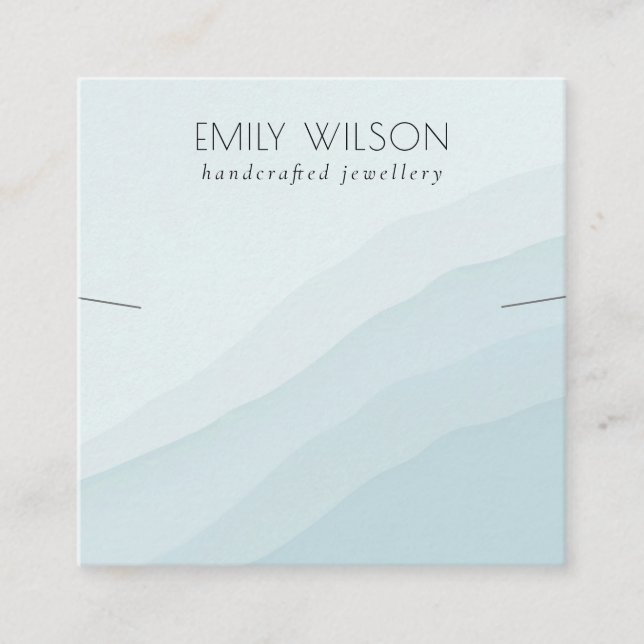 Abstrakt Sky Blue Waves Necklace Band Template Quadratische Visitenkarte (Vorderseite)