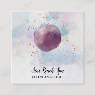 *~* Abstrakt Sky Cosmo Stars Watercolor Universum Quadratische Visitenkarte
