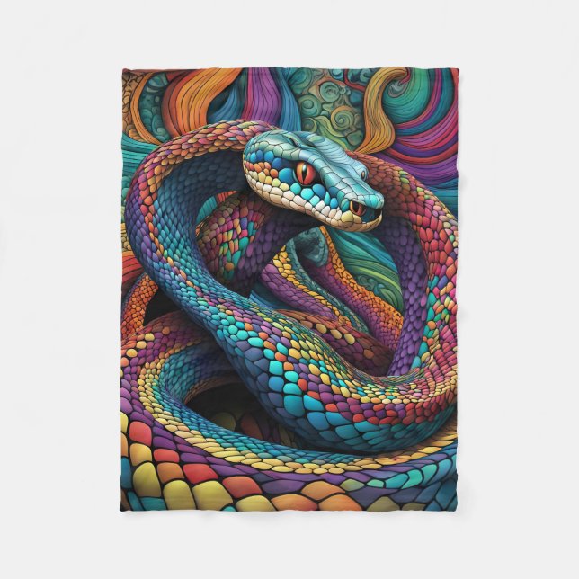 ABSTRAKT SNAKE BLANKET FLEECEDECKE (Vorderseite)