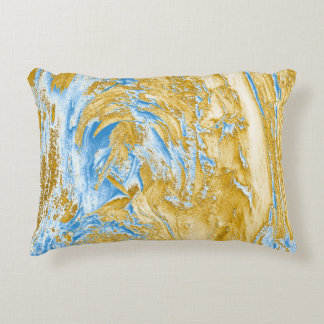 Abstrakt Soft Blue: Goldene Touchs. Dekokissen