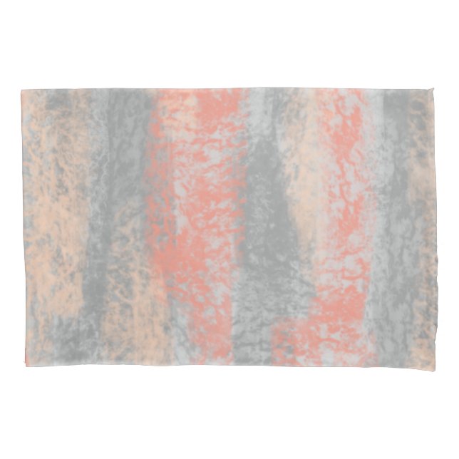 Abstrakt Soft Hues Coral Peach Gray Kissenbezug (Vorderseite-Links)
