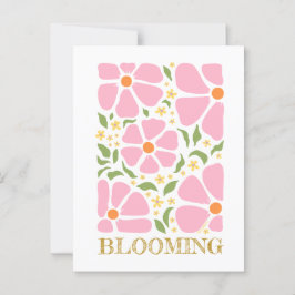 Abstrakt spielend rosa Blume Postkarte