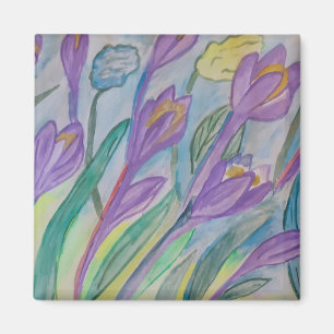 Abstrakt Spring Crocus Magnet
