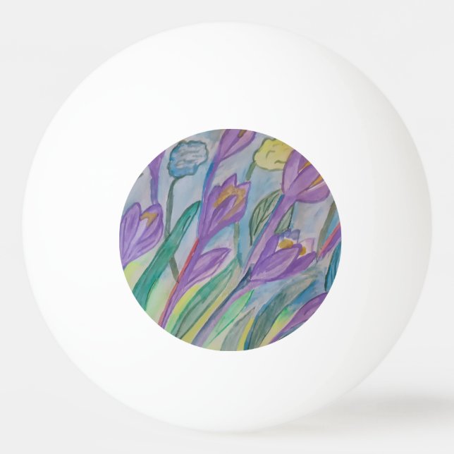 Abstrakt Spring Crocus Tischtennisball (Vorderseite)