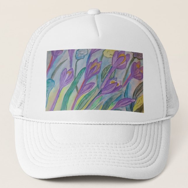 Abstrakt Spring Crocus Truckerkappe (Vorderseite)