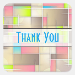 Abstrakt Squares Geometric Pattern Vielen Dank Quadratischer Aufkleber