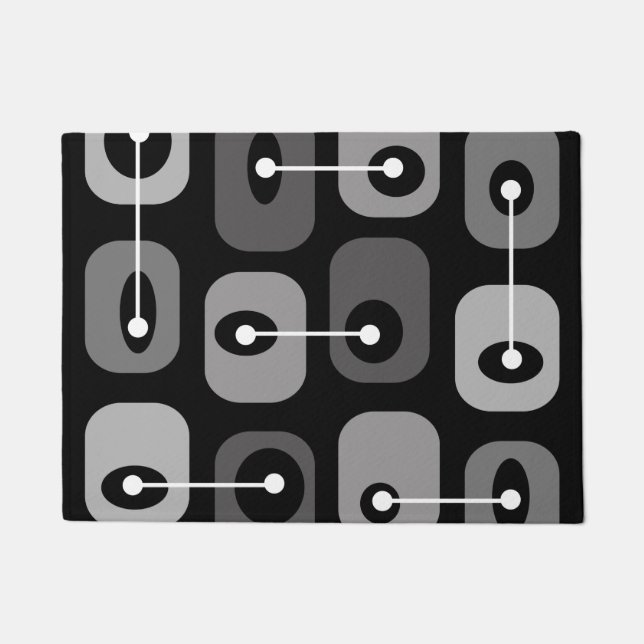 Abstrakt Squishy Cubes Black Silver Fußmatte (Vorderseite)