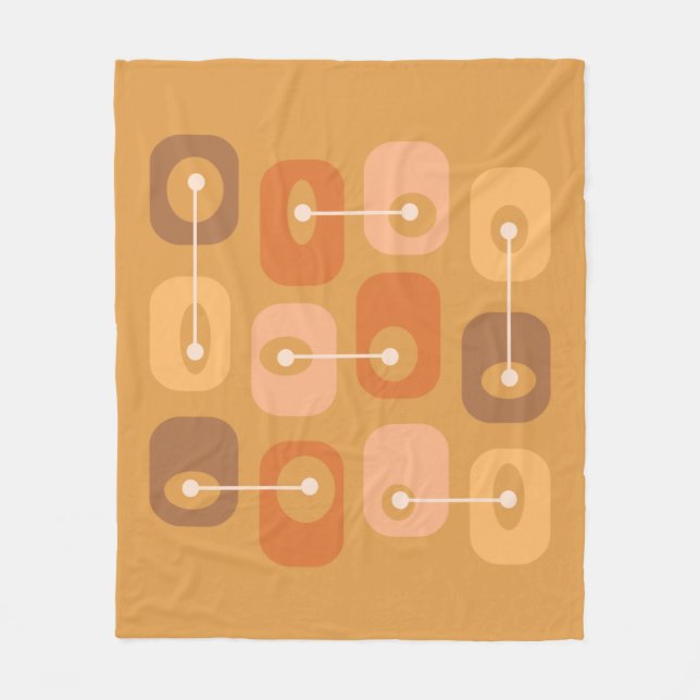 Abstrakt Squishy Cubes Burnt Orange Fleecedecke (Vorderseite)