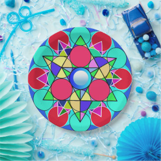 Abstrakt-Star-Blume Pappteller