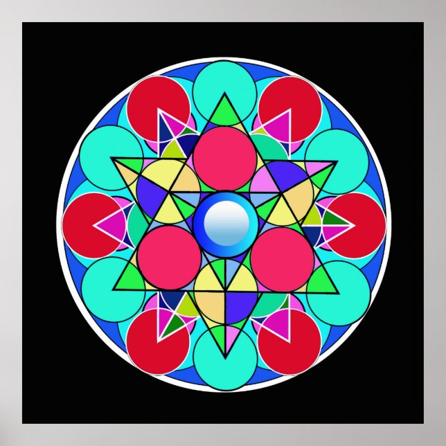 Abstrakt-Star-Blume Poster (Vorne)