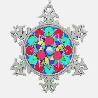 Abstrakt-Star-Blume Schneeflocken Zinn-Ornament