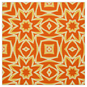 Abstrakt Star Geometric - Orange und Gold Stoff