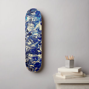 Abstrakt Street Art Inspiriert Blue Ocean Waves Skateboard