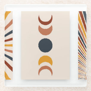 Abstrakt Sun Moon Boho Posters Glasuntersetzer