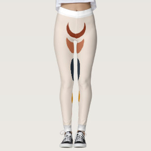 Abstrakt Sun Moon Boho Posters Leggings