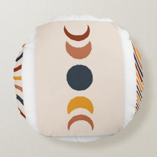 Abstrakt Sun Moon Boho Posters Rundes Kissen