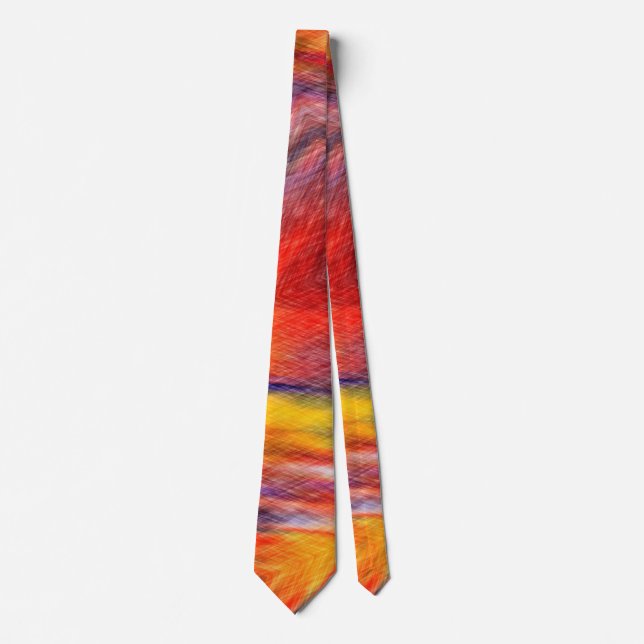 Abstrakt Sunset Colors Neck Tie Krawatte (Vorderseite)