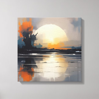 Abstrakt Sunset Landschaft Leinwand Kunst, Dichtun