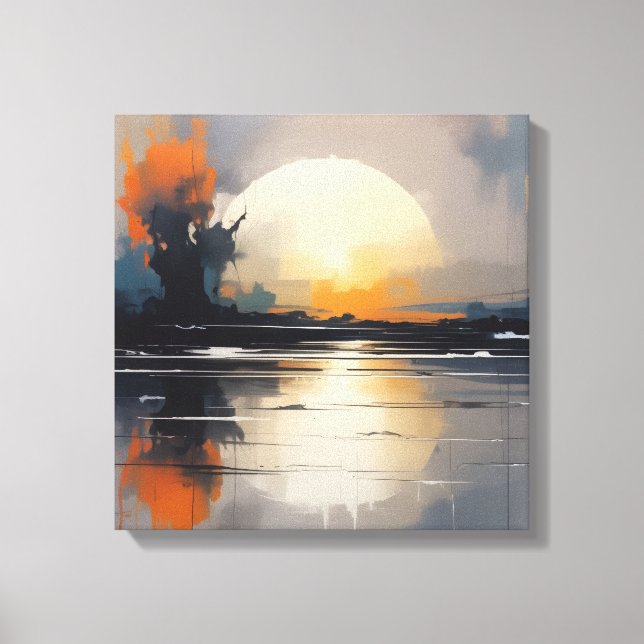 Abstrakt Sunset Landschaft Leinwand Kunst, Dichtun (Vorderseite)