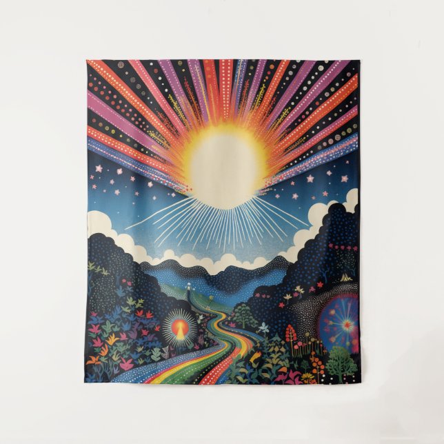 Abstrakt Sunshine Wandteppich (Vorderseite)