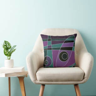 Abstrakt Surfen Aquamarin Lila Kissen