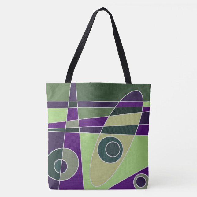 Abstrakt Surfen Grün Lila Tasche (Vorderseite)