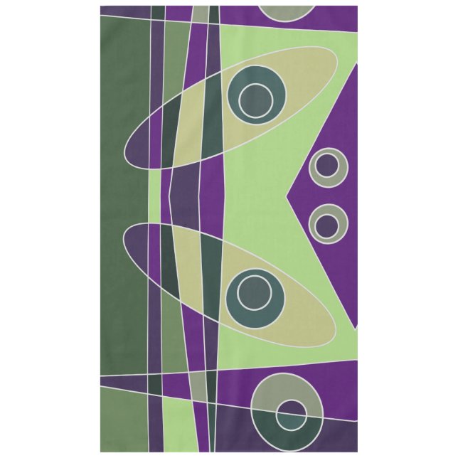 Abstrakt Surfen Grün Lila Tischdecke (Vorderseite)