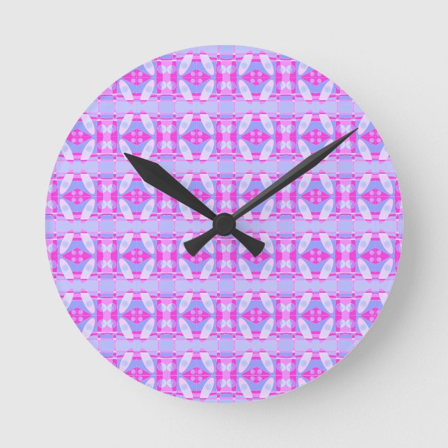 Abstrakt Surfen Heiß rosa Lila Runde Wanduhr (Vorderseite)
