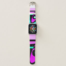 Abstrakt Surfen Türkisblau Heiß rosa Gelb Schwarz Apple Watch Armband