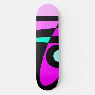 Abstrakt Surfen Türkisblau Heiß rosa Gelb Schwarz Skateboard