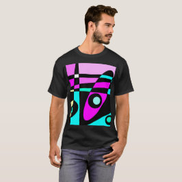 Abstrakt Surfen Türkisblau Heiß rosa Gelb Schwarz T-Shirt